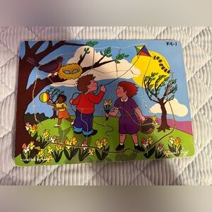 Three Vintage Melissa & Doug Wooden Season Puzzles: Spring, Summer, Fall *Rare